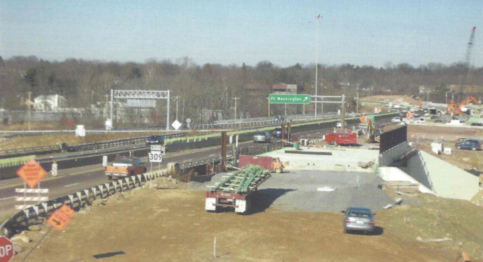 Picture of construction of the collector/distributor lane at the Pennsylvania Turnpike interchange